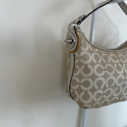 Coach Peyton Op Art Small Shoulder Bag Beige J0973-43465