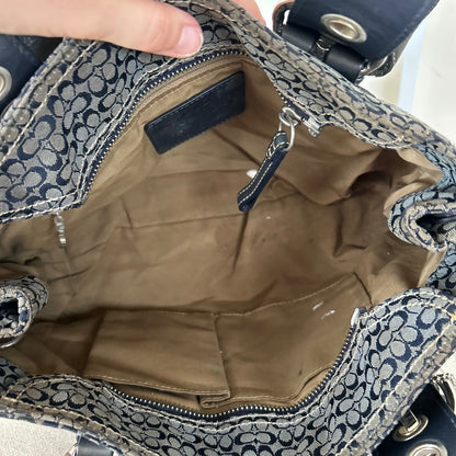Coach Blue Monogram Tote Soho Shoulder Bag E0885-F12310