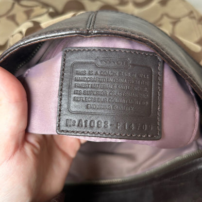 Coach Zoe Brown Signature Monogram Large Shoulder Bag A1093-F14709