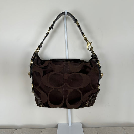 Coach Brown Carly Medium Monogram Shoulder Bag F0825-13008