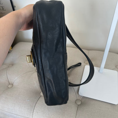 Coach Legacy Black Shoulder Bag Gold Turnlock F063-10326