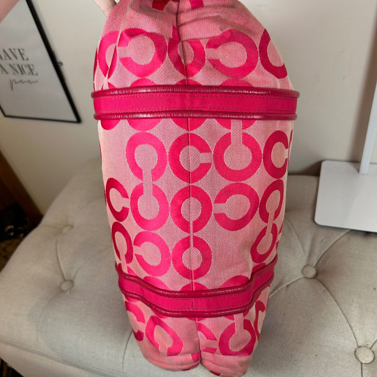 Coach Poppy Neon Pink Shoulder Tote Bag M0920-14530