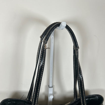 Coach Black Monogram Kisslock Middle 3 Compartment Shoulder Bag F1273-F19190