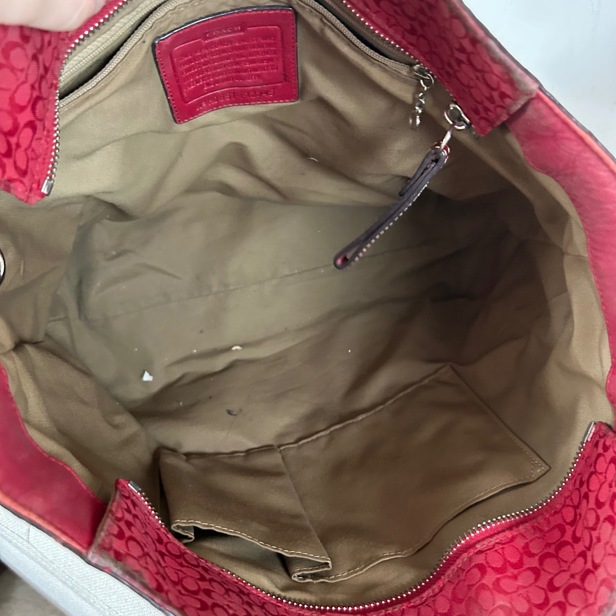 Coach Red Monogram East-West Shoulder Tote Bag H0851-F12345