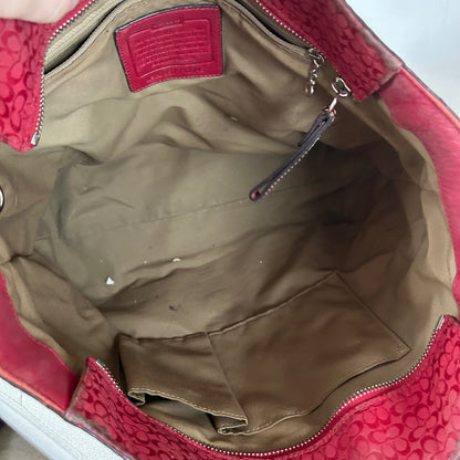 Coach Red Monogram East-West Shoulder Tote Bag H0851-F12345