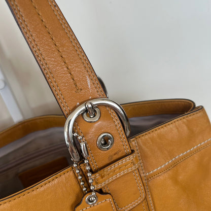 Coach Tan Large Leather Pleated Large Soho Shoulder Bag D1072-F13733