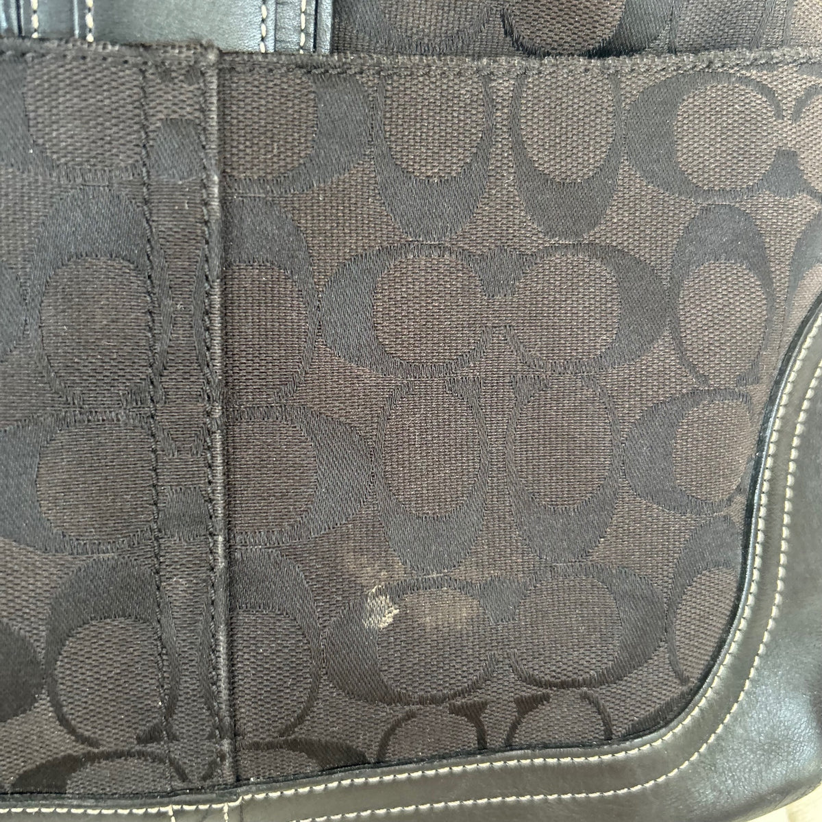 Coach Black Signature Monogram Silver Buckle Soho Shoulder G04J-6824