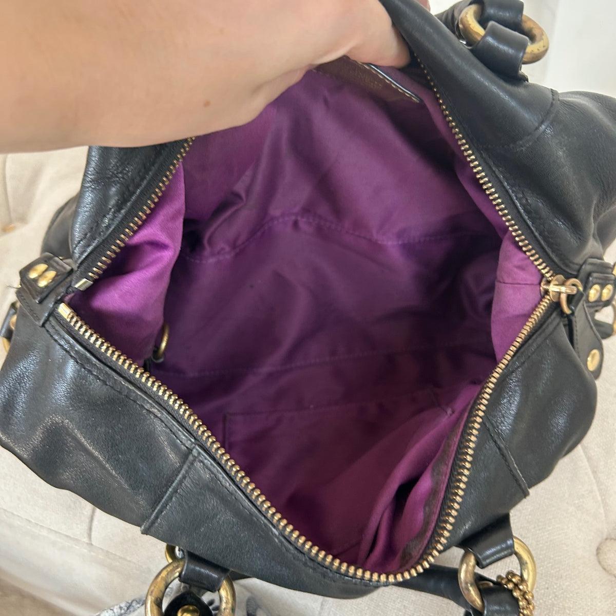 Coach Ashley Black Leather Convertible Handbag L0871-12937