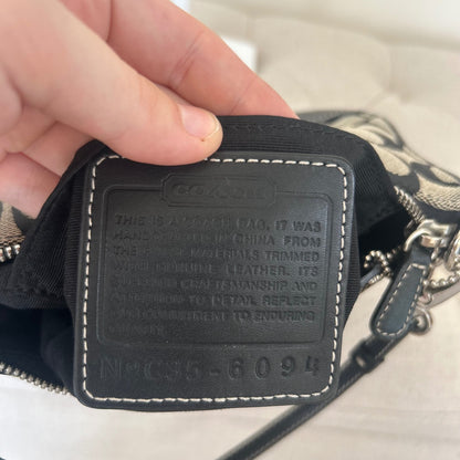 Coach Demi Black Signature Monogram Shoulder Bag Handbag C35-6094