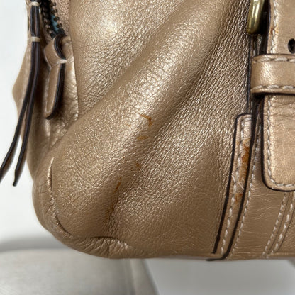 RARE Coach Bonnie Gold Metallic Leather Satchel Shoulder Bag H0869-12670