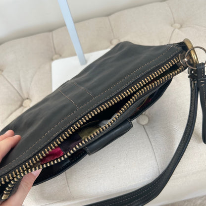 Coach Legacy Black Shoulder Bag Gold Turnlock F063-10326