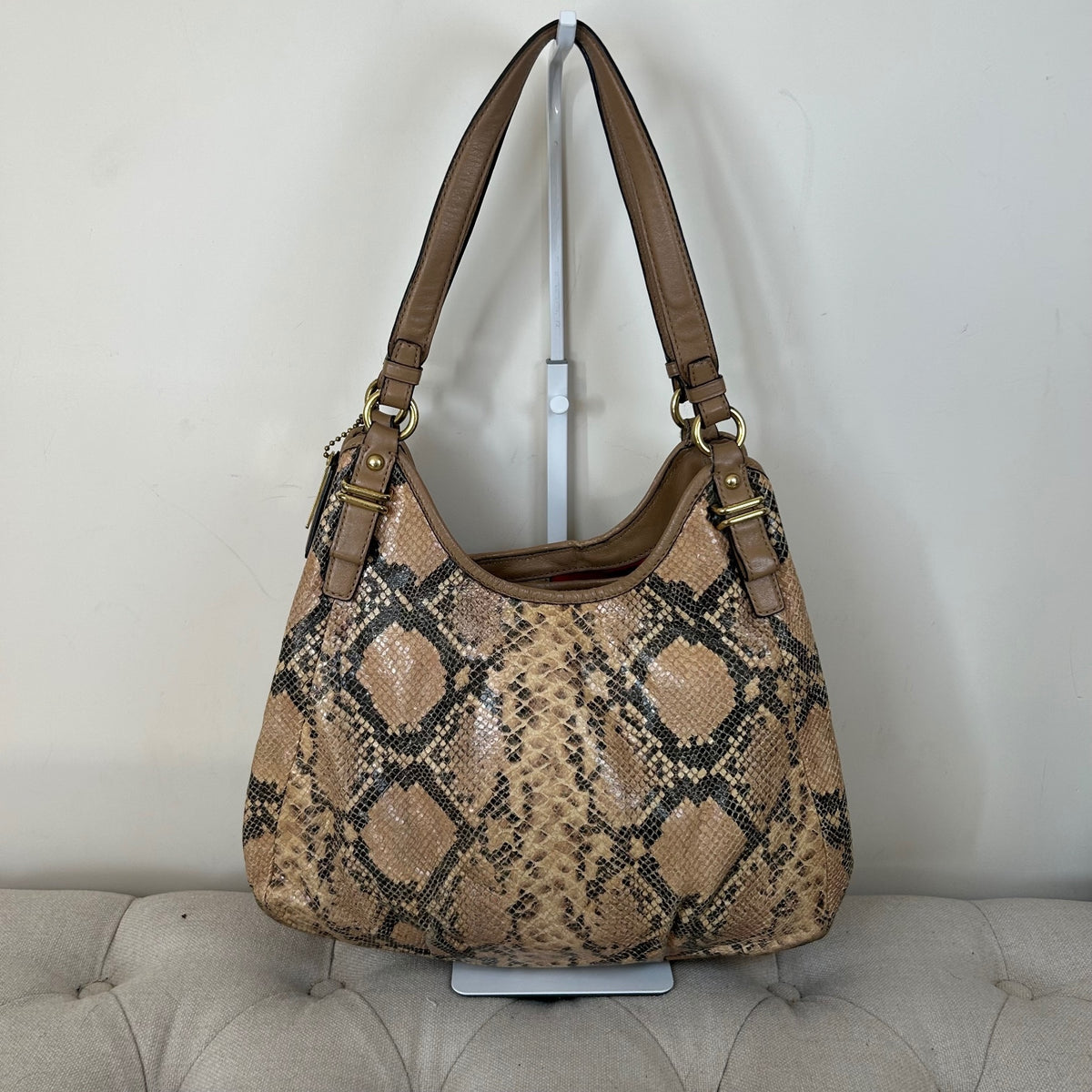 Rare Coach Maggie Snake Print 3 Compartment Shoulder Bag C1271-19629