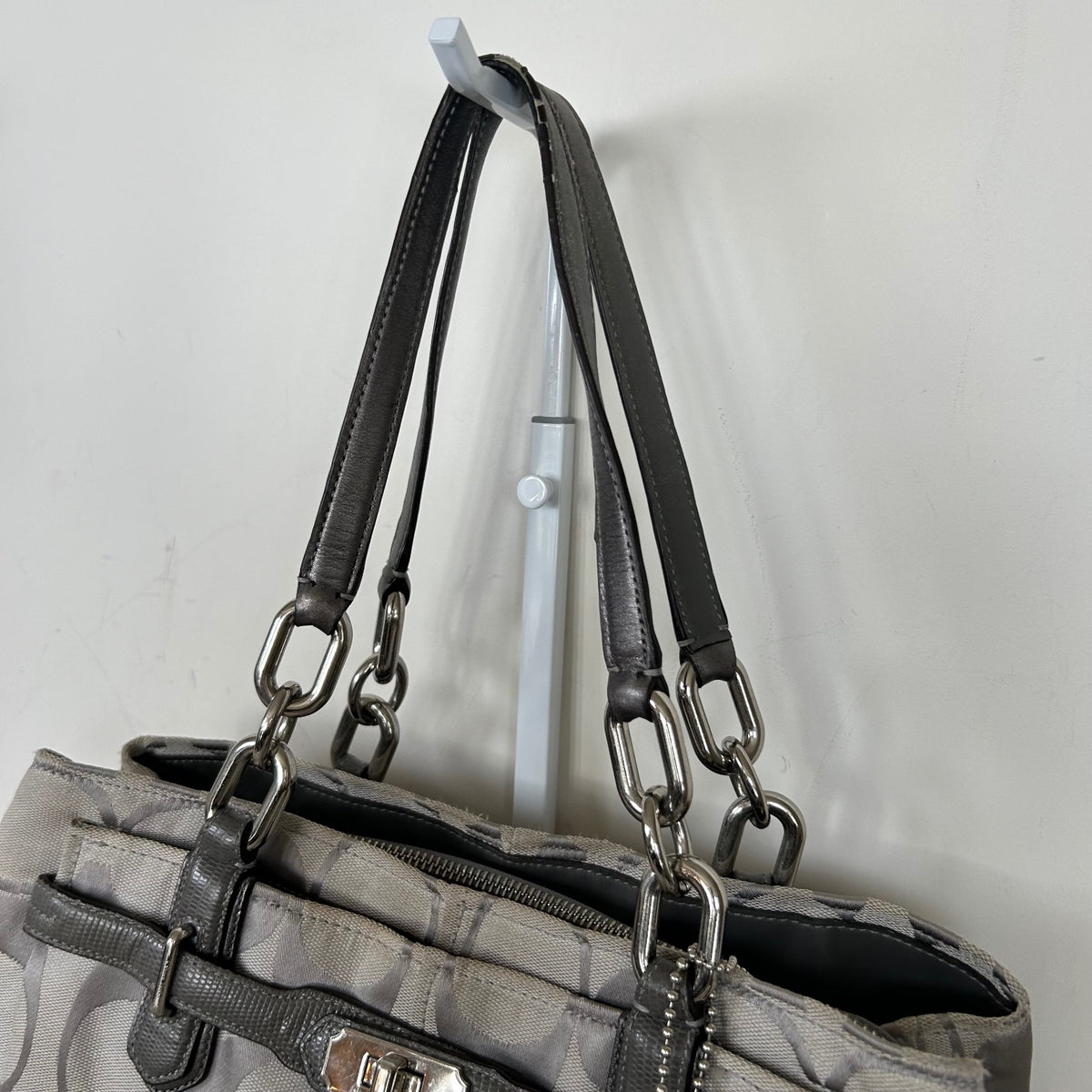 Coach Grey Monogram 3 Compartment Shoulder Bag C1173-17806