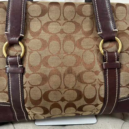 Coach Brown Monogram Turnlock Satchell Shoulder Bag D0726-11061