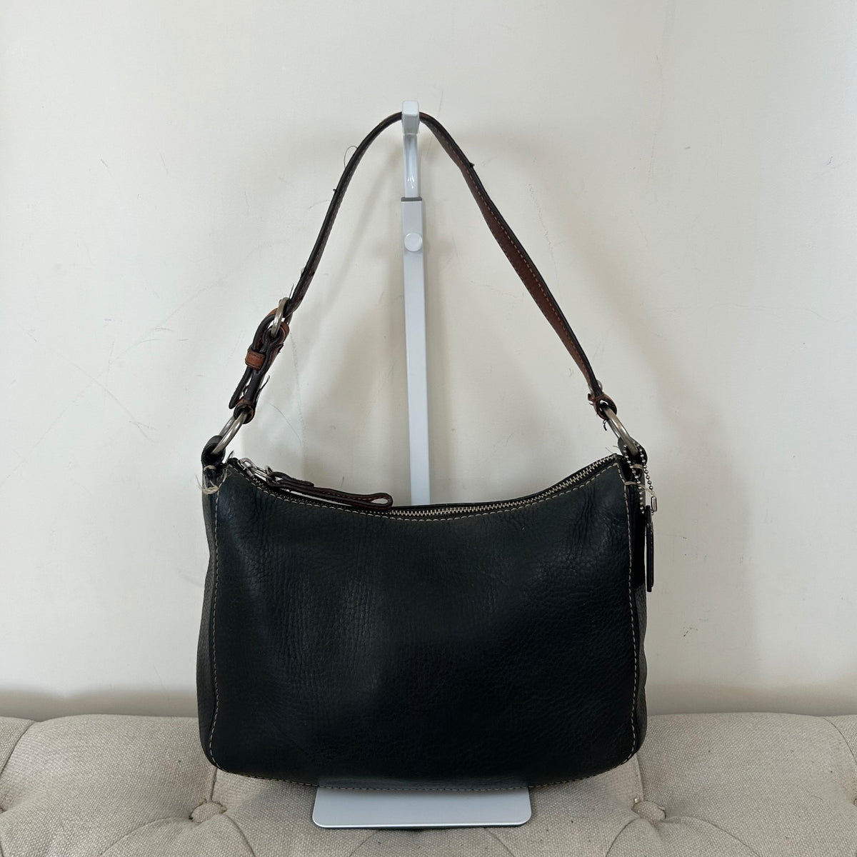 Coach Black Pebbled Leather Medium Mini Shoulder Bag C0782-F16890