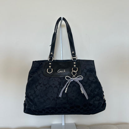 Coach Ashley Black Monogram Shoulder Bag K1060-F15510