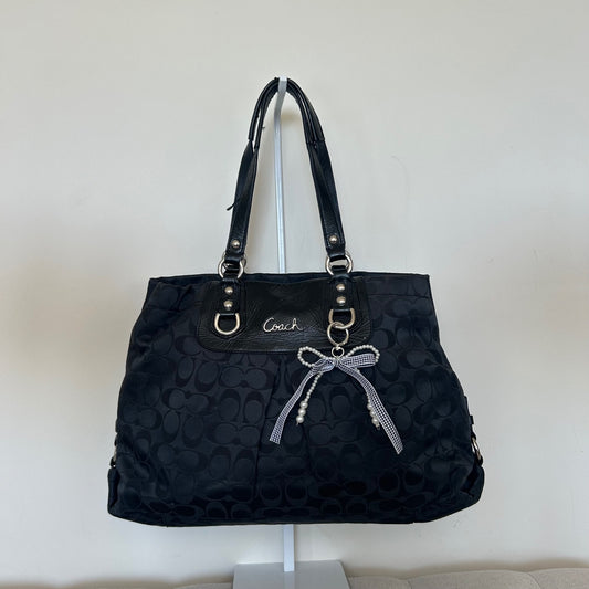 Coach Ashley Black Monogram Shoulder Bag K1060-F15510