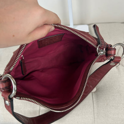 Coach Burgundy Optic Monogram Shoulder Bag D04J-7035