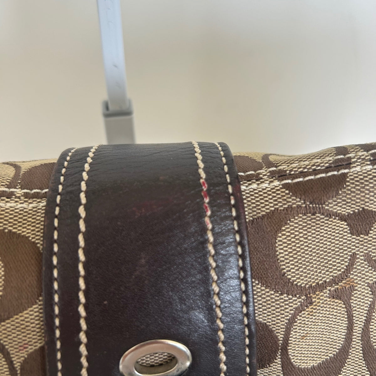 Coach Soho Brown Signature Monogram Shoulder Bag Handbag Purse A0773-10602