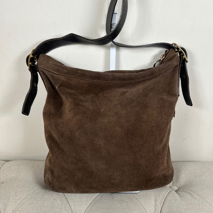 Coach Brown Suede Hobo Crossbody Bag G2S-9324