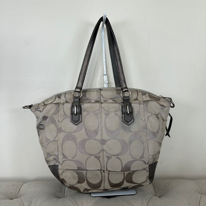 Coach Grey Monogram Turnlock Tote Shoulder Bag C1176-17820