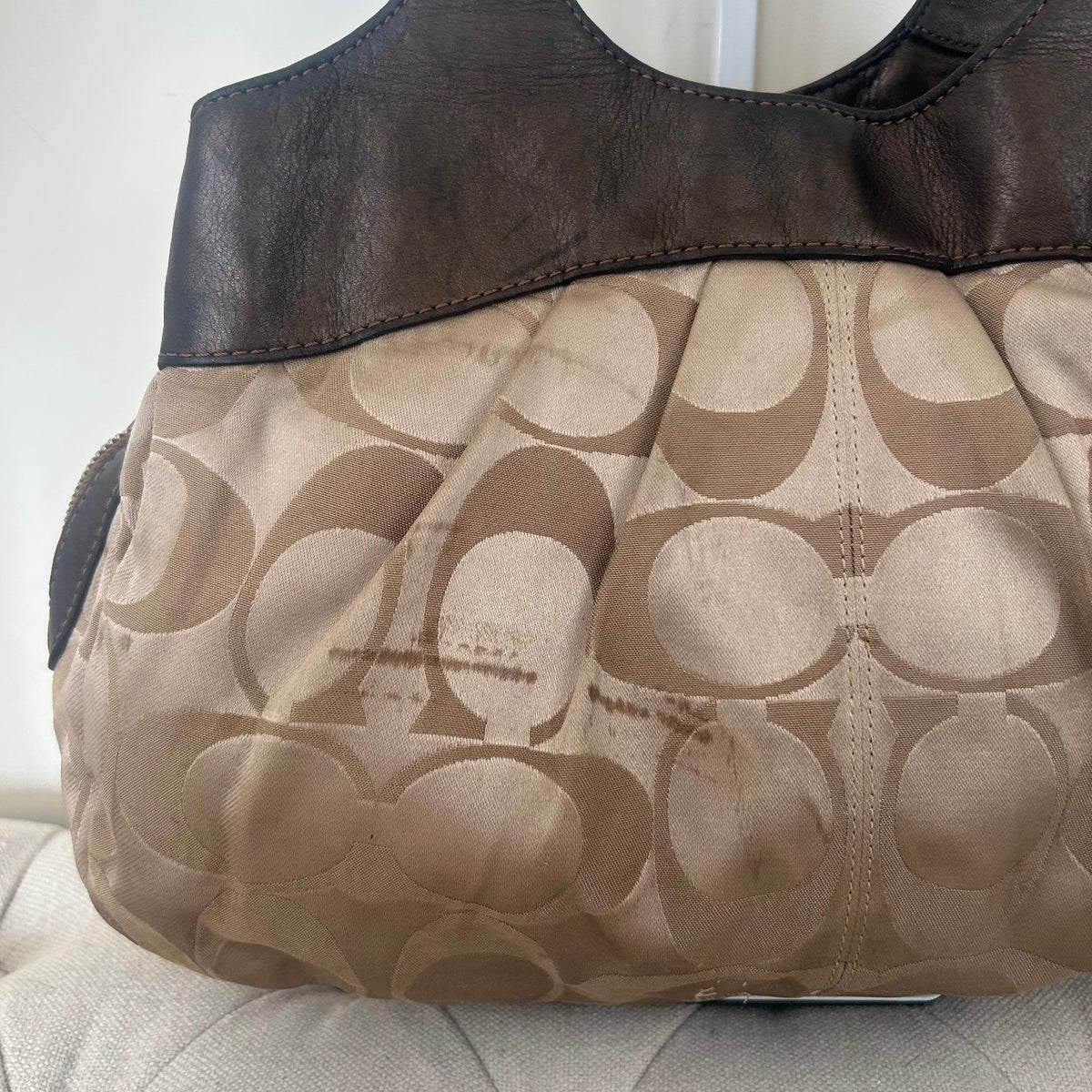 Coach Brown Monogram Lexi 3 Compartment Shoulder Bag L1020-F16314
