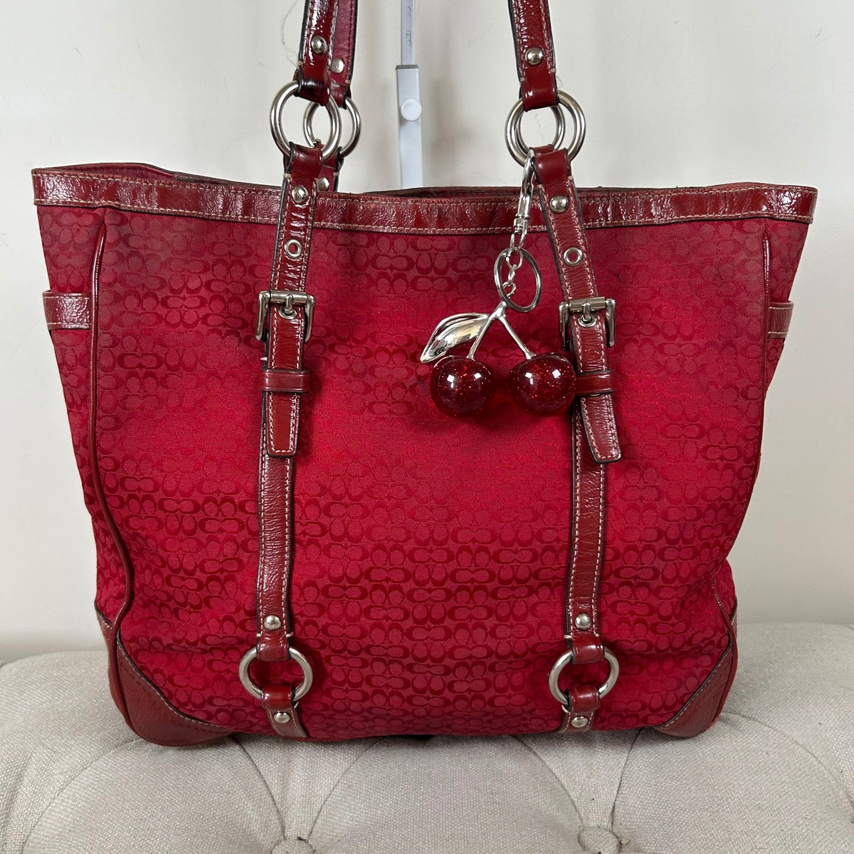 Coach Red Monogram East-West Shoulder Tote Bag H0851-F12345