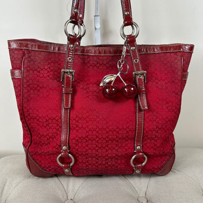 Coach Red Monogram East-West Shoulder Tote Bag H0851-F12345