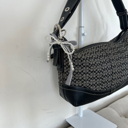 Coach Black Monogram Convertible Shoulder Bag M0793-F10945