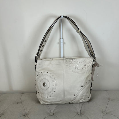 Coach Convertible White Studded Leather Crossbody Shoulder Bag M1069-F16178