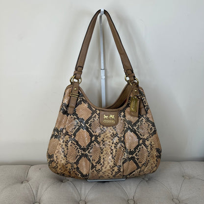 Rare Coach Maggie Snake Print 3 Compartment Shoulder Bag C1271-19629