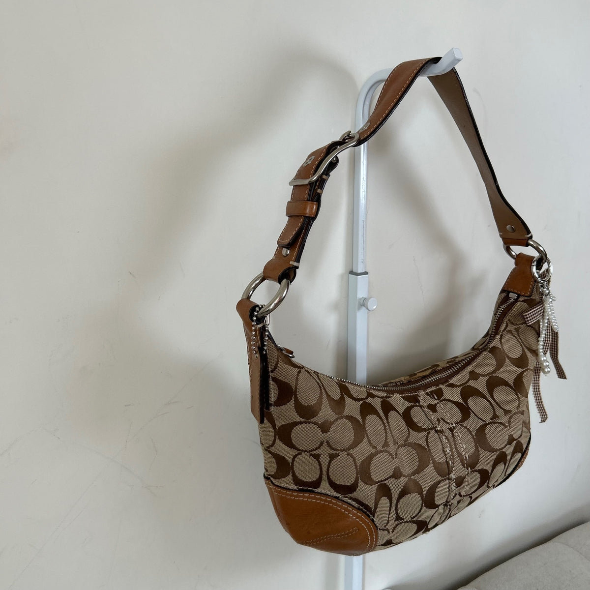 Coach Brown Monogram Hobo Shoulder Bag J0767-11575