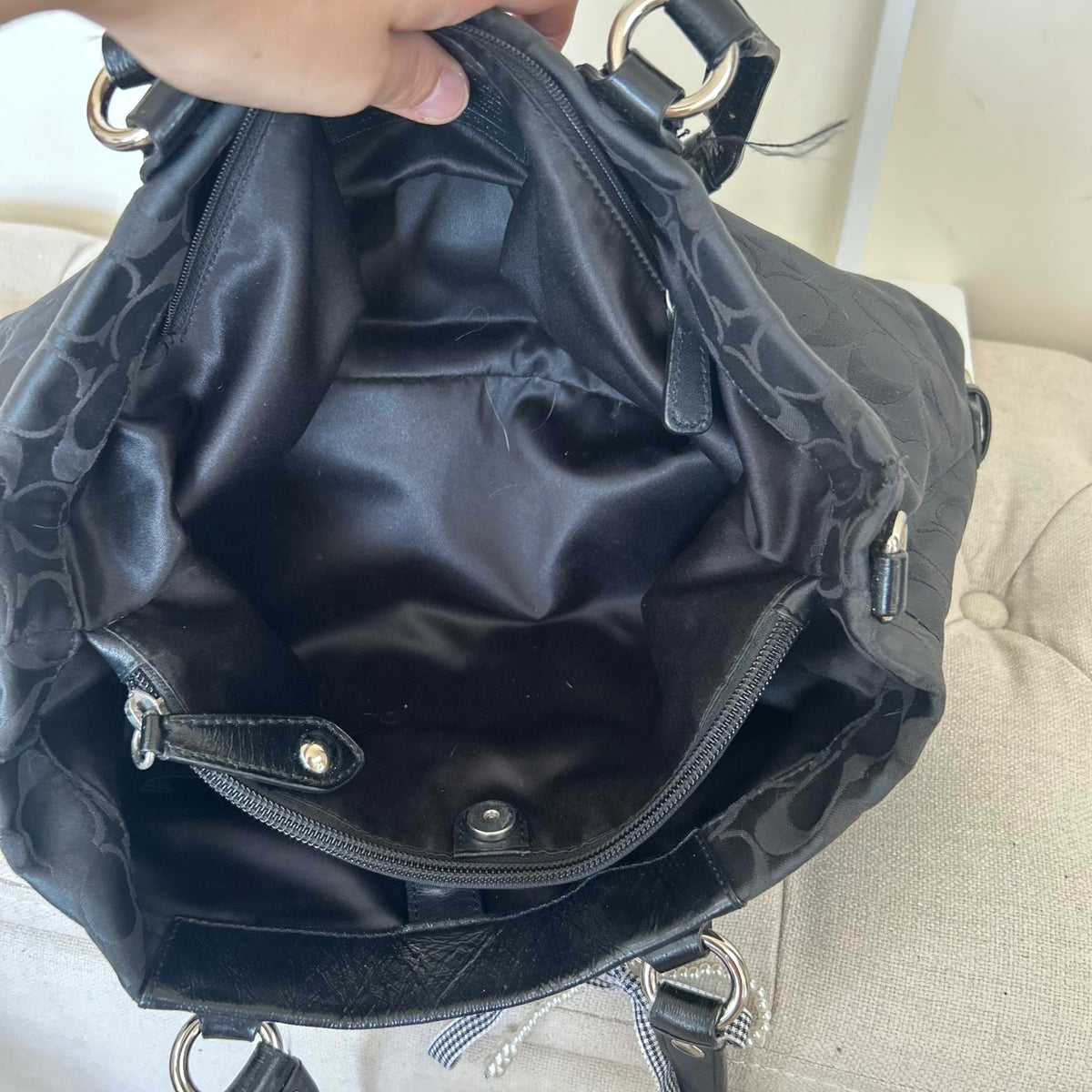 Coach Ashley Black Monogram Shoulder Bag K1060-F15510