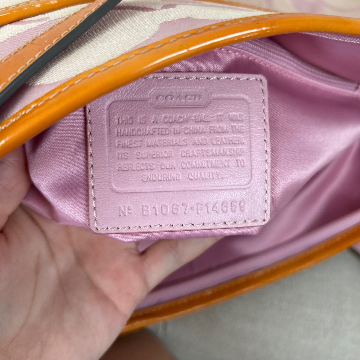 Coach Pink Monogram Turnlock Tote Shoulder Bag B1067-F14659