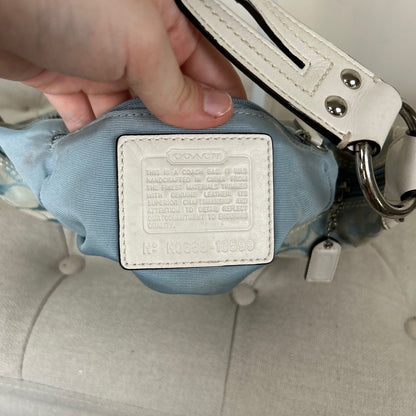 Coach Blue Monogram Signature Half Moon Hobo Shoulder Bag K0668-10599