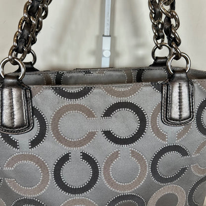 Coach Grey & Silver Op Art East-West Shoulder Bag F1220-21210