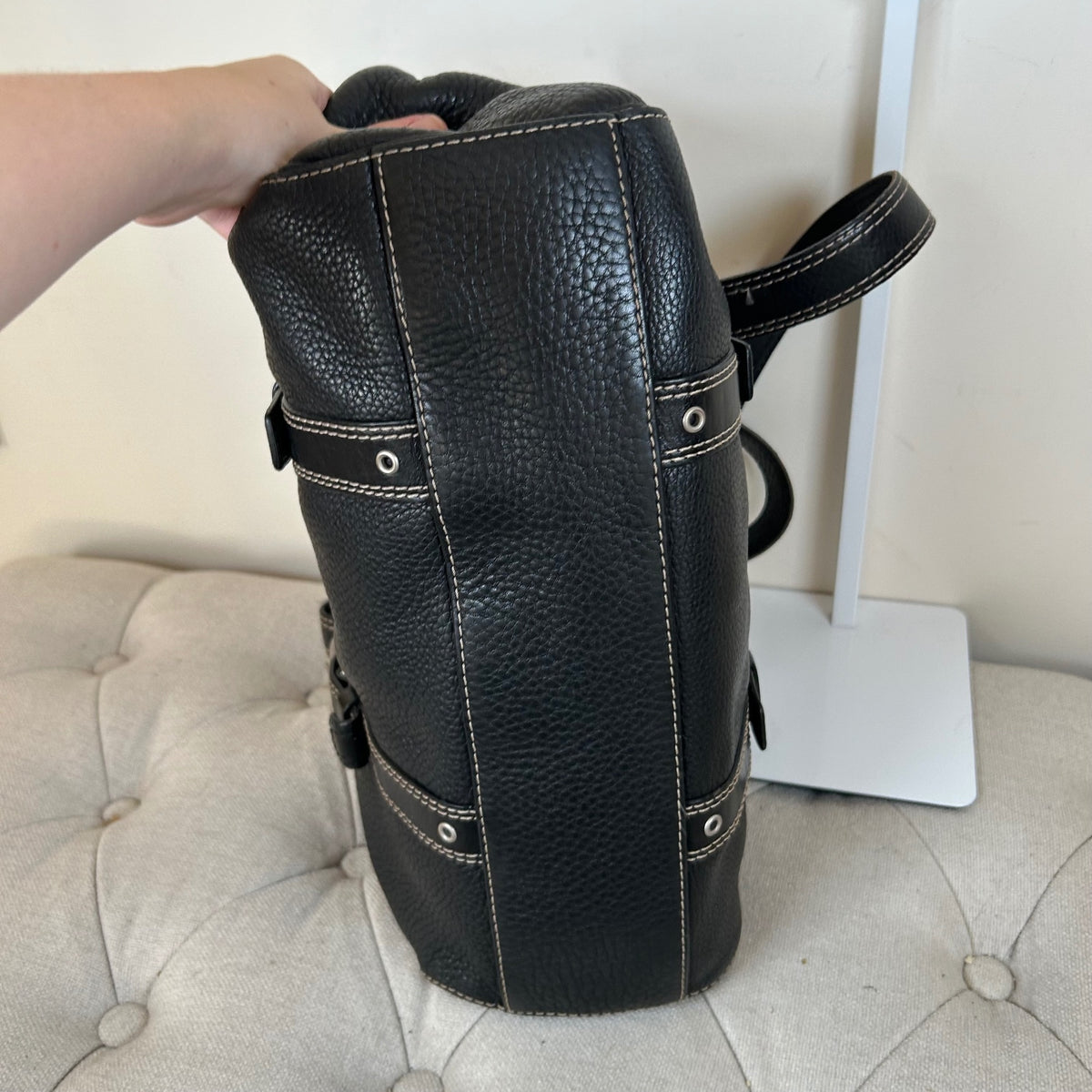Coach Black Chelsea Pebbled Leather Shoulder Bag D0773-F10887