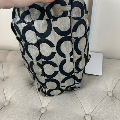 Coach Maggie Black OP Signature Monogram 3 Compartment Shoulder Bag E1120-F17020