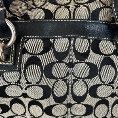 Coach Penelope Black Monogram 3 Compartment Shoulder Bag C1026-F14696