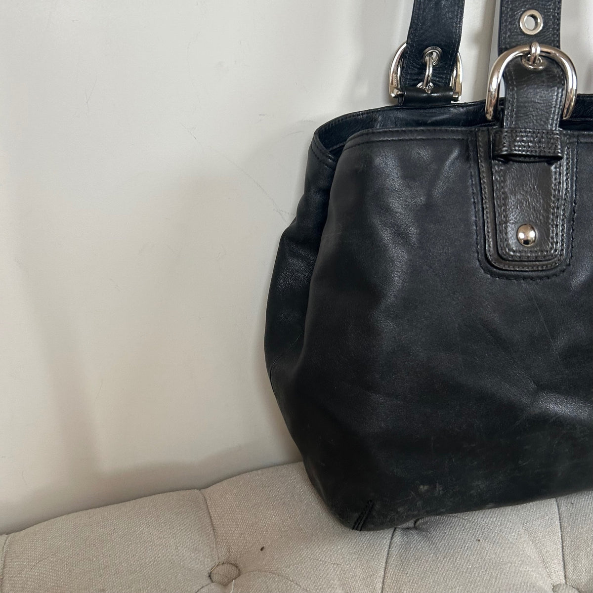Coach Black Soho Buckle Tote 3 Compartment Shoulder Bag K0820-F13110