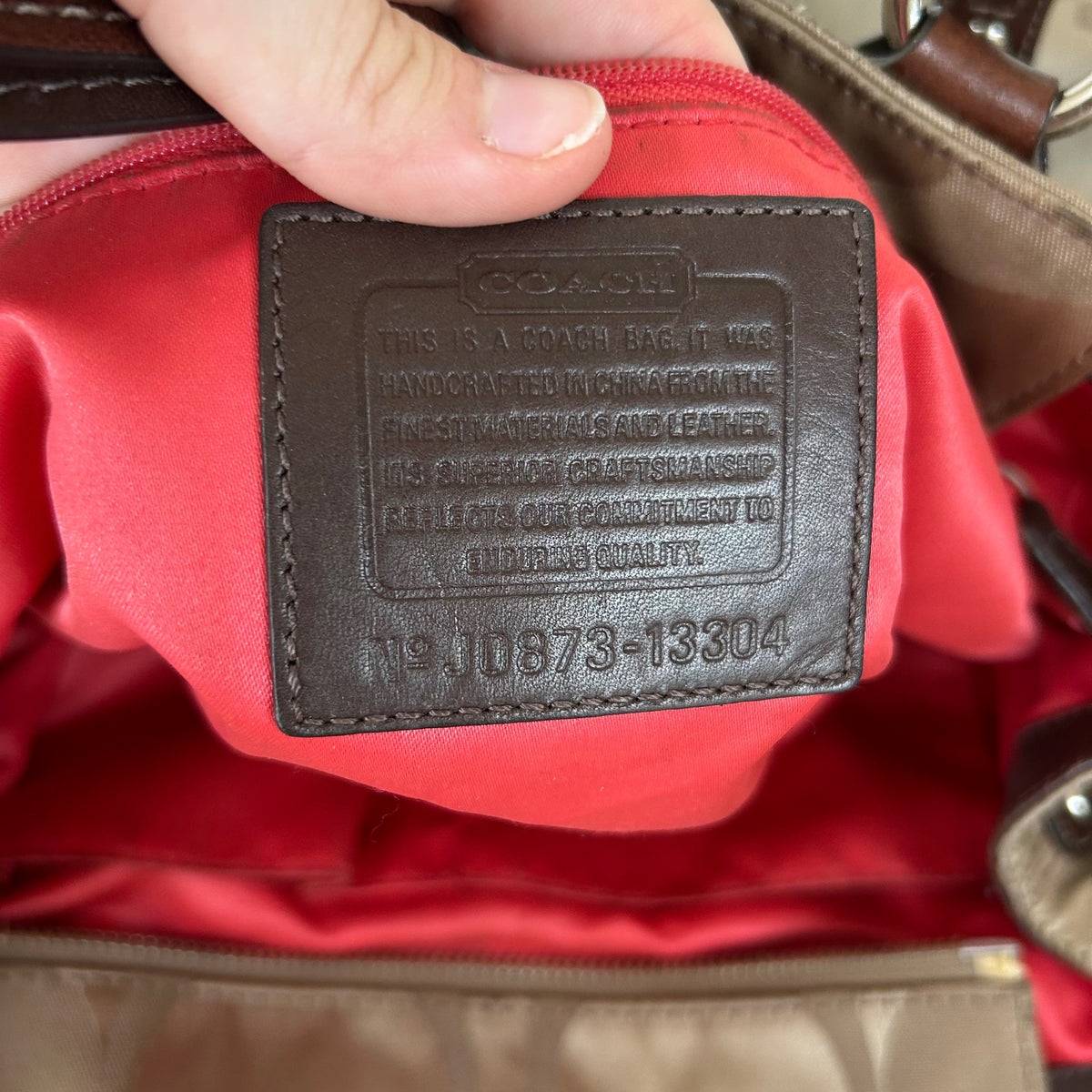 Coach Brown Signature Monogram Turnlock Shoulder Bag J0873-13304