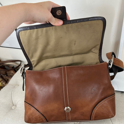 Coach Brown Leather Crossbody Shoulder Bag E0767-F11196