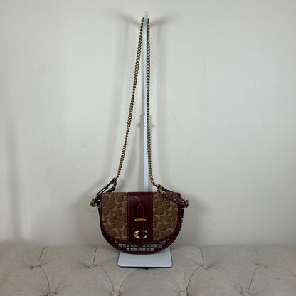 Coach Burgundy Studded Leather Shoulder Bag H1880-48189