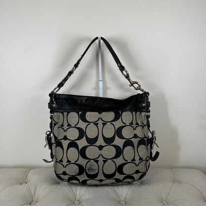 Coach Large Black Monogram Zoe Shoulder Bag K0982-F12674