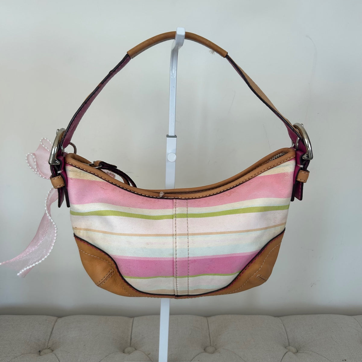 Coach Soho Pastel Multicolour Stripe Hobo Shoulder Bag L053-1884