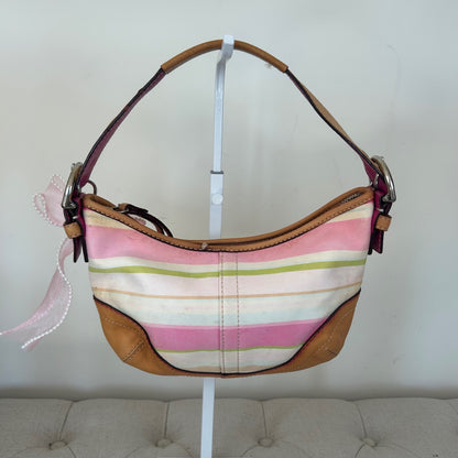 Coach Soho Pastel Multicolour Stripe Hobo Shoulder Bag L053-1884