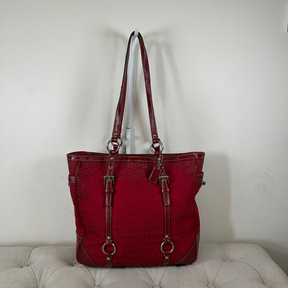 Coach Red Monogram East-West Shoulder Tote Bag H0851-F12345