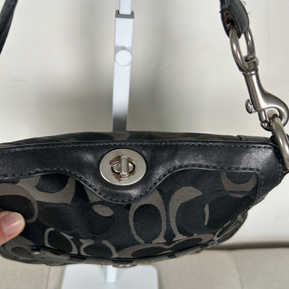 Coach Black and Grey Optic Monogram Mini Shoulder Bag D06J-10141