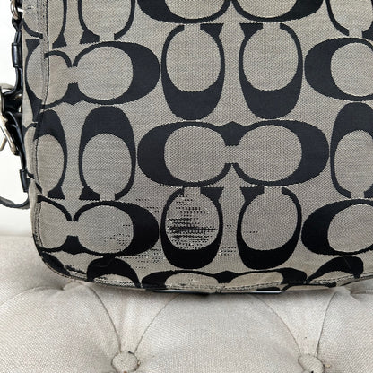 Coach Large Black Monogram Zoe Shoulder Bag K0982-F12674