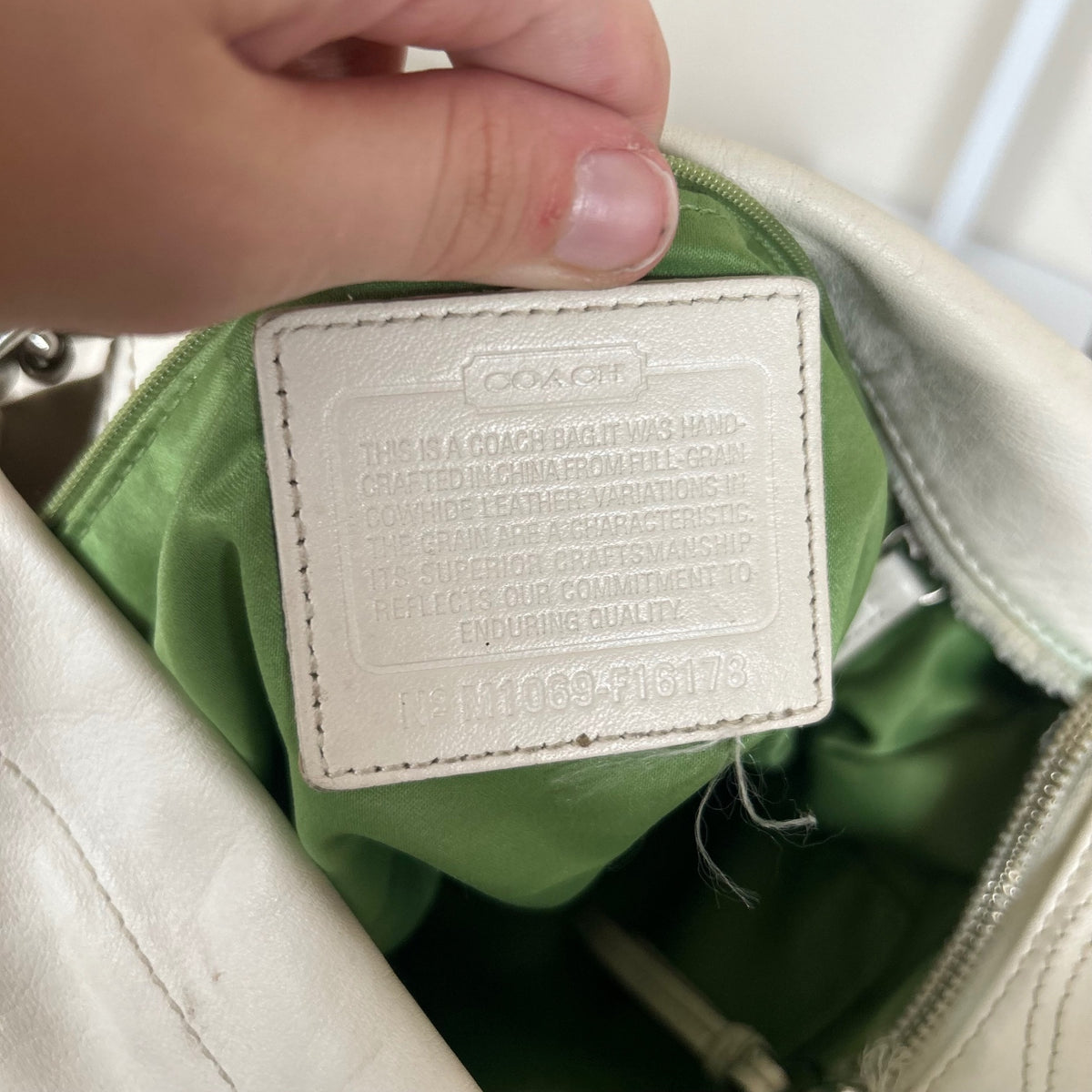 Coach Convertible White Studded Leather Crossbody Shoulder Bag M1069-F16178